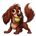 Cartoon dog with a tennis ball in its mouth on a transparent background