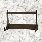 Wooden picture stand on a marble background