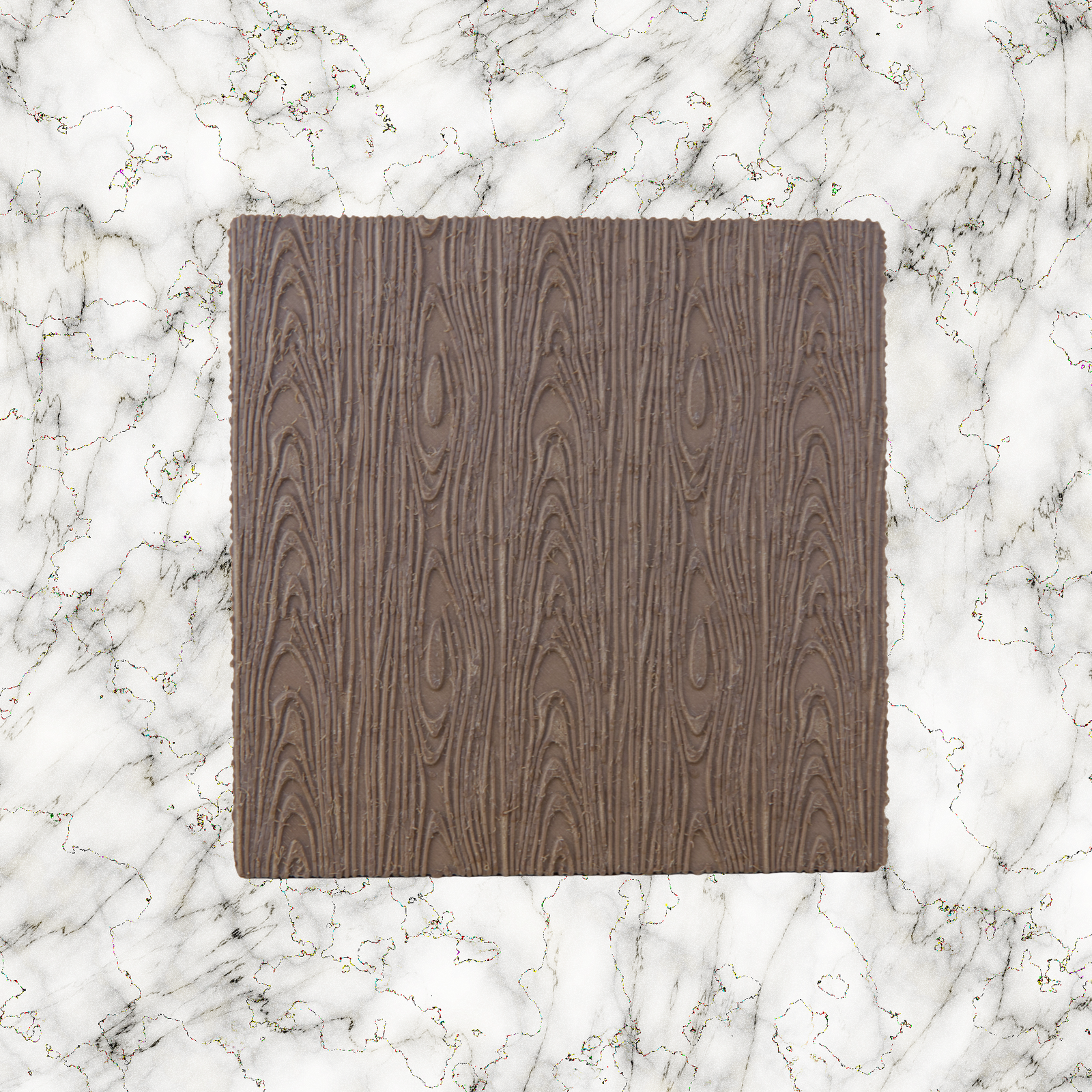 Wooden textured lightbox lid on a marble background