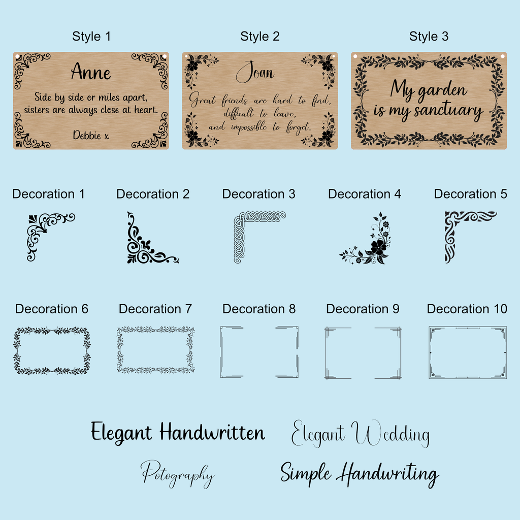 Personalised Sentiments Plaque