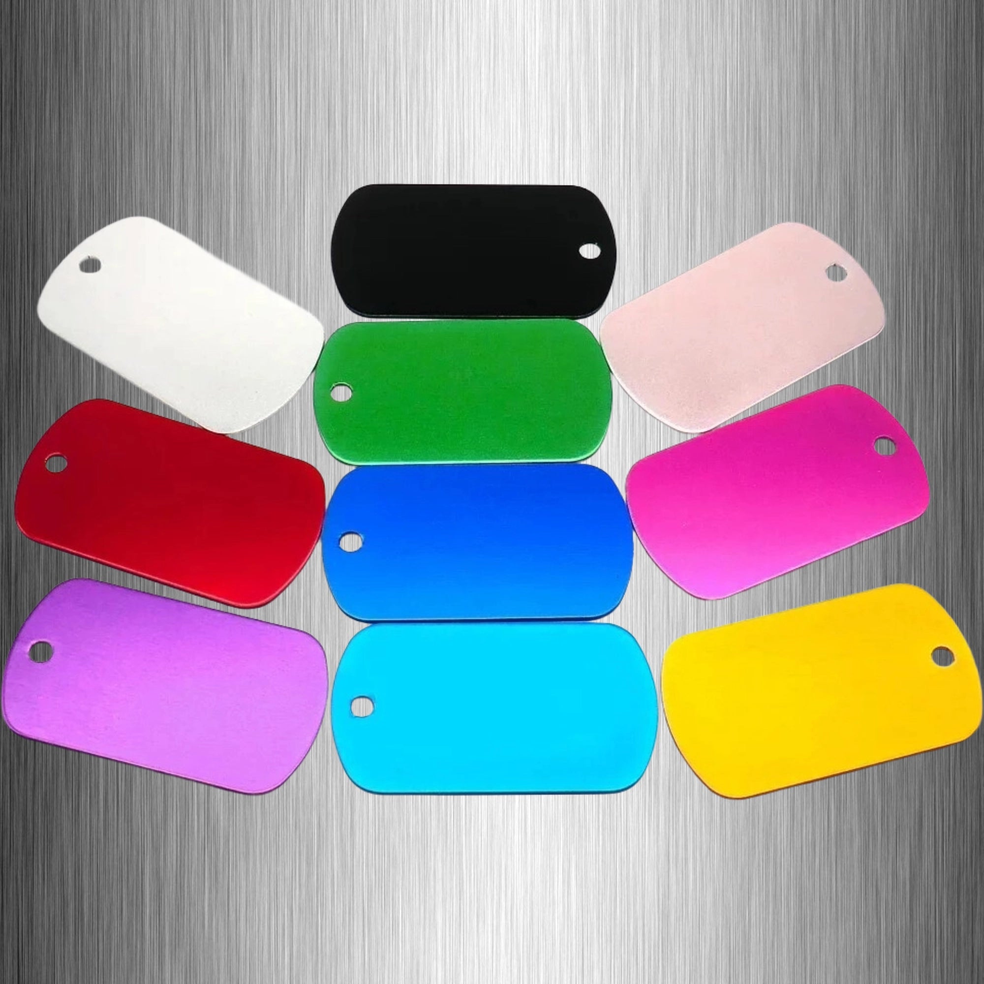 Color swatches in various hues on a metallic background